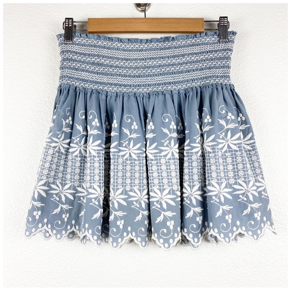 LoveShackFancy Beach Mini Skirt‎ in Denim Size 0/XS - Picture 5 of 11